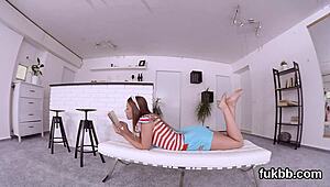 A spicy teen 18+ pleasures her slit in pov, then gets licked and shagged.