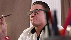 Blonde switches to doggystyle and takes cum in mouth!