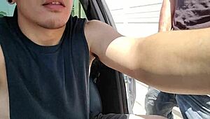 Gay young Asian gets a big cock in the alley