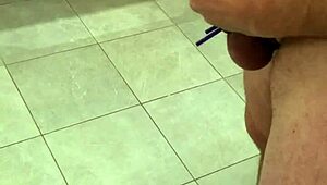 Masturbating in a changing room: a dirty and messy public jerking off session
