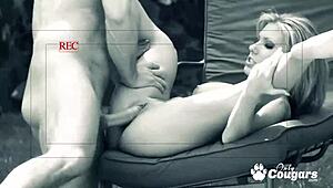 Holy Shit, Aubrey Adams Gets Fucked In The Backyard While A Peeping Tom Watches!