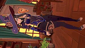 mona bends over for monster cock doggystyle in hentai leggings!