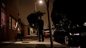 Young brunette in lingerie submits to deepthroat and hardcore threesome with two horny men