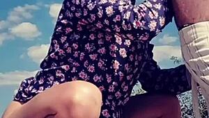 Licking His Cock Sprays Cum on Her Lips