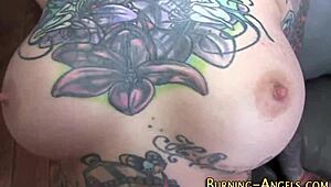 Tattooed Slut POV SUCKING Hard for Facial