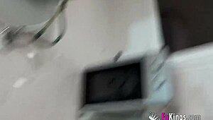 brunette iris's pussy wrecked by massive cock