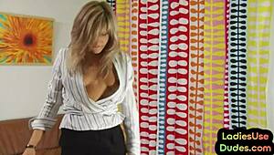 Girlfriend dominates her boyfriend with strapon