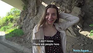 Public Agent Meets Young Ukrainian Brunette for Fun