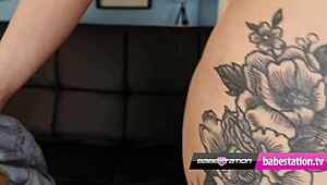 Blonde girl masturbates with two toys in HD video