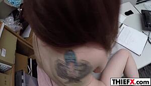 Beautiful teen thief, take that punishment on your ass at work.