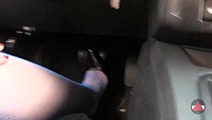 muscular asian milf bodybuilder drives in fishnets and pointed heels