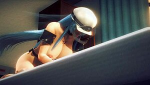 akame ga kill hentai featuring esdeath in bed scene from japanese asian manga anime film game porn