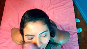 this latina prostitute gives a sensational blowjob to a monster cock, you crazy guy