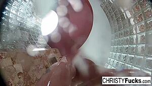 Christy Dahlia and Ivan Enjoy Shower Sex with Oral and Big Tits