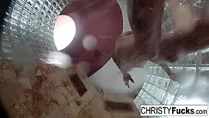 Christy Dahlia and Ivan Enjoy Shower Sex with Oral and Big Tits