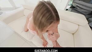 Stepsister teases with her sweet pussy in taboo fantasy!