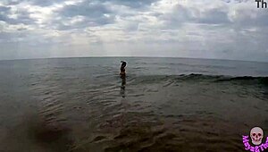 hot couple fucks on public beach