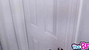 Dirty tiny nymph sucks huge monster cock!