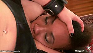 Dominant MILF Forces Ebony and Brunette Slaves into Painful Deepthroat Threesome