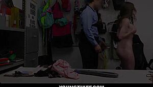 Big Tits Shoplifter Blows Cock!