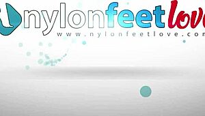 Close-Up Teen Nylon Foot Soles View