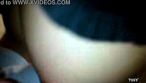 Natural tits and amateur couple's homemade titfucking session