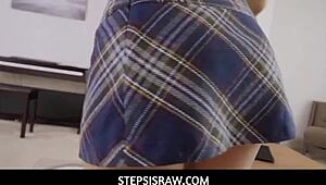 Watch Vanna Bardot Spread Her Legs for Stepbro's Monster Cock!