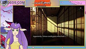 Monster hentai game with black-haired Asian bodybuilder