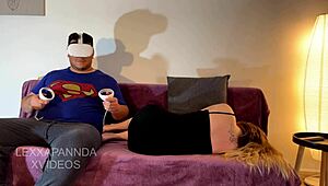 you suck and fuck your stepbrother while he watches vr porn?