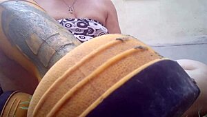 Lick Dirty Yellow Boots Covered in Mud