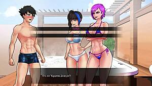 Complete gameplay confined with goddesses part 9 blowjob and cumshot