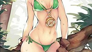 linkle teases her big tits and ass in hentai anime