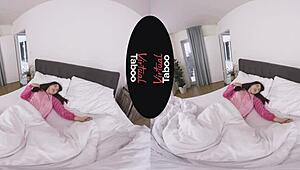 japanese brunette masturbates in pajamas, reaching taboo orgasm solo 😏