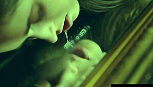 she's watching herself masturbate in the mirror to orgasm