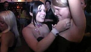 Watch these party girls kiss and fuck that emo chick?