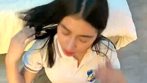 Intense Fucking with Student Girlfriend After Classes in Medellin Motel