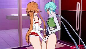 Hentai sword art online asuna x sinon yuri hentai