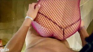 Mature woman dances into bed with stranger for threesome