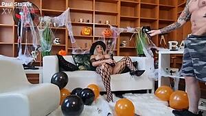 Louise lee delivers intense anal in dirty halloween scene