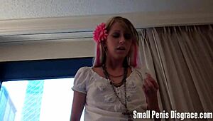 Femdom POV: Small cock humiliation with a dominant mistress
