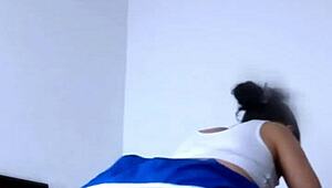 Latina teen stepsister rides stepbrother's cock for creampie