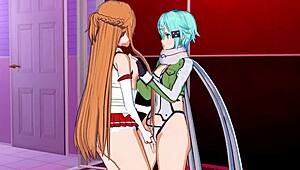 Hentai sword art online asuna x sinon yuri hentai