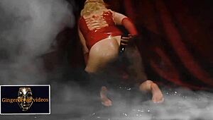 Oiled milf says she's desperate for some cock