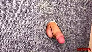 Close Up Jerking Small Dick Through Glory Hole With Sexy Feet By Annycandy Painboy