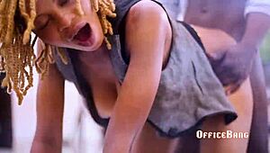 Beautiful Ebony Babe Gets Hard Fuck With Blowjob, Licking, And Bent Over Riding!