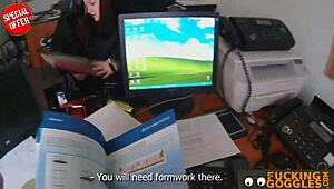 Hey, check out this redhead Barbara getting gently fucked in the office POV! 😉