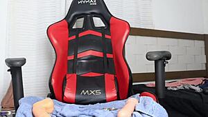 Sexy whore plays with three dildos stuffed in her pussy every night