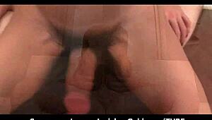 Close-up of gay cock in anal toy play with slender ladyboy Zara