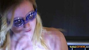 hot blonde and brunette sluts worked over a lucky guy with epic handjobs