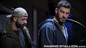 vander pulaski stuffed by muscle hunk's raw pole outdoors